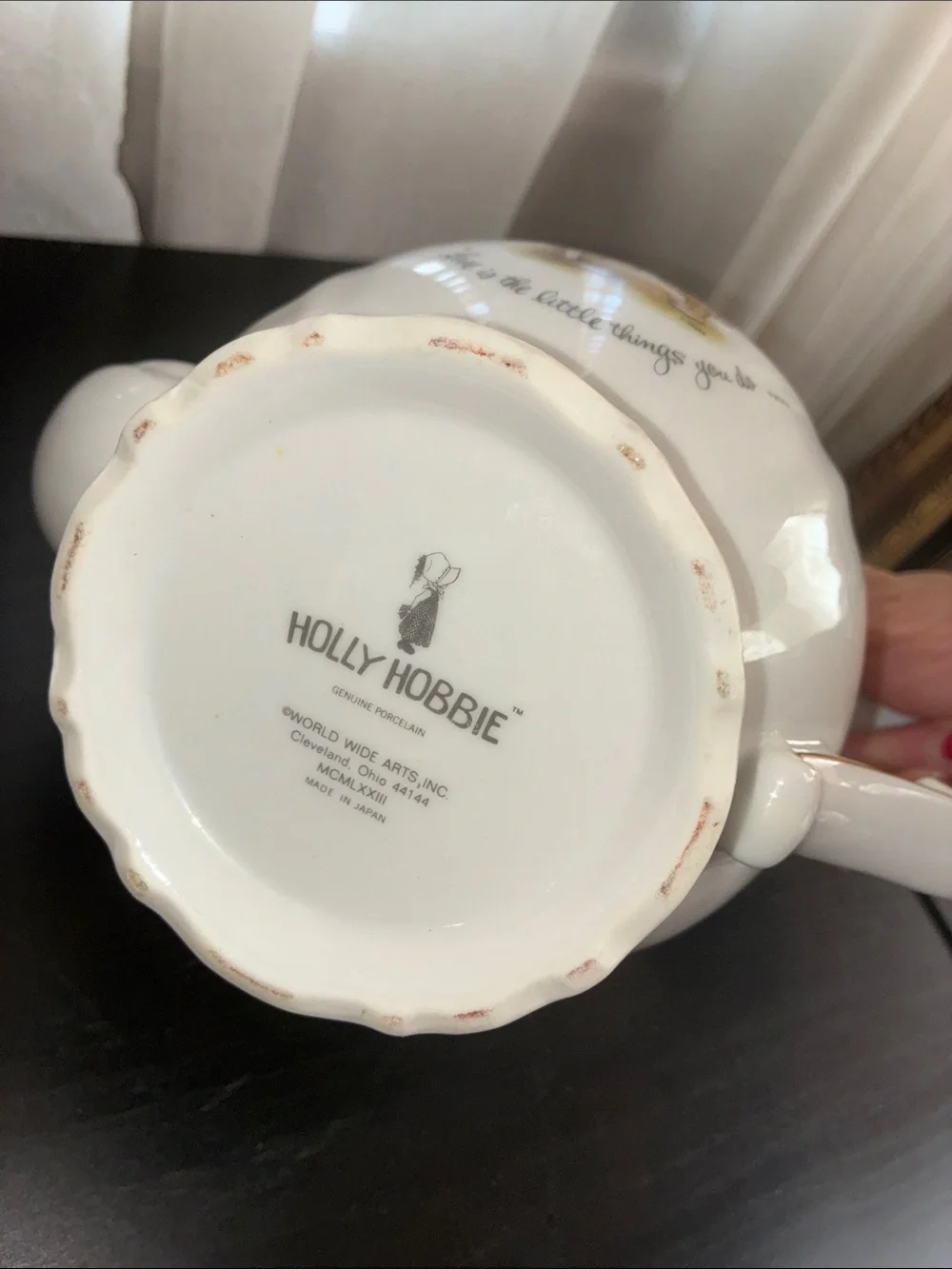 Vintage HOLLY HOBBIE PORCELAIN Tea Kettle RARE!
